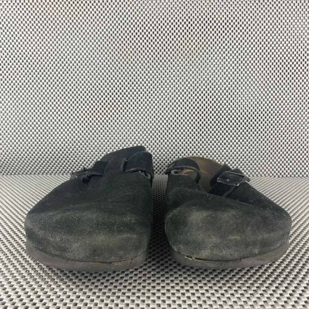 Birkenstock Boston Sandals Adult 43 Black Leather Slide Clog Casual